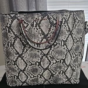 Sassy Jones Monochrome Snake Print Tote